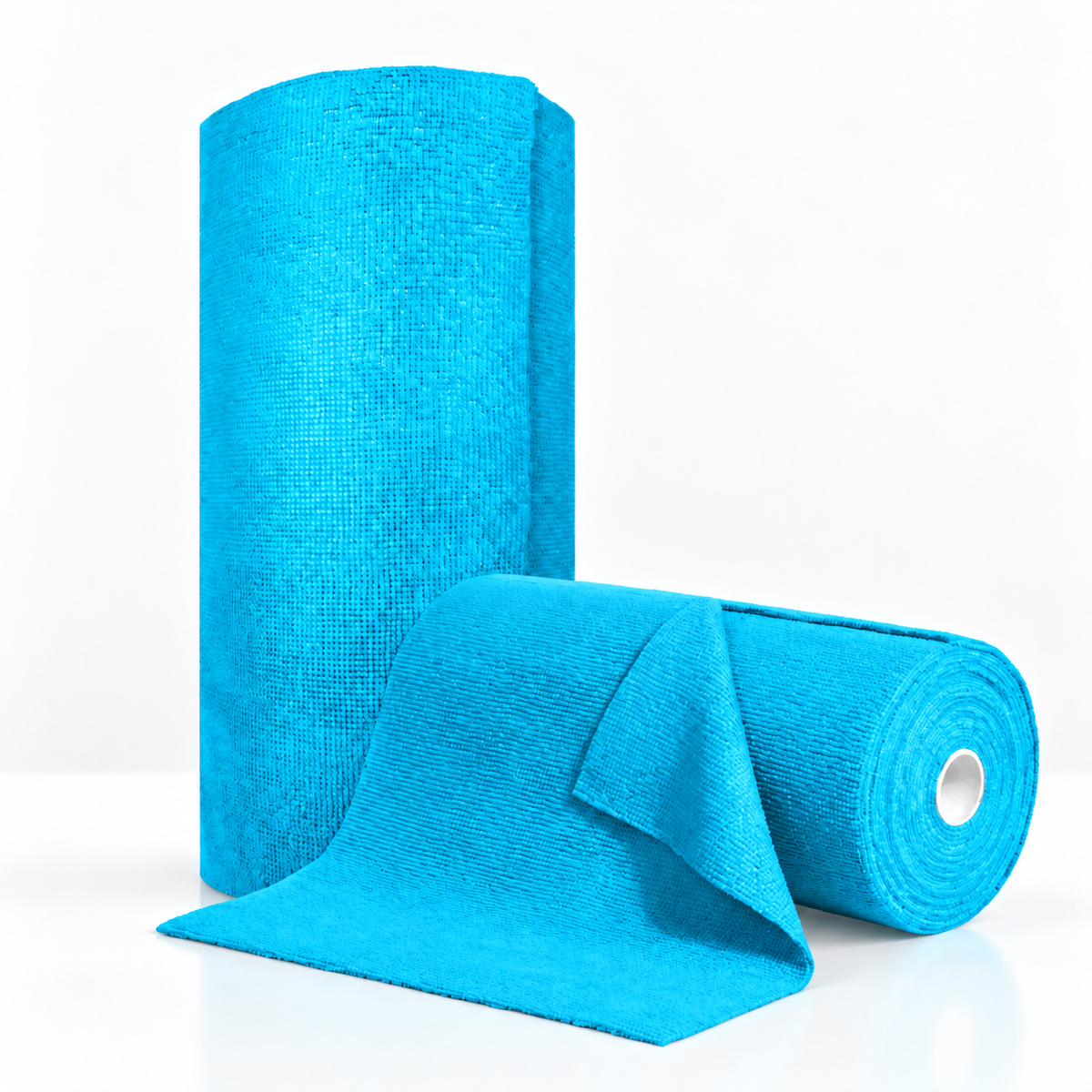 Two Microfiber towel rolls; side and upright view